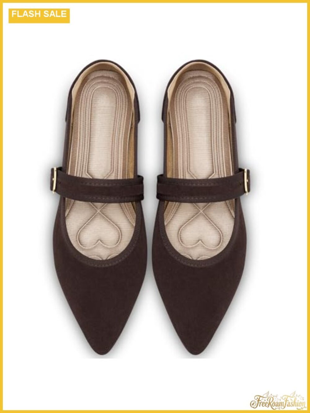 Women's Mary Jane Ballet Flats Pointed Toe Memory Foam Comfortable Dressy Shoes